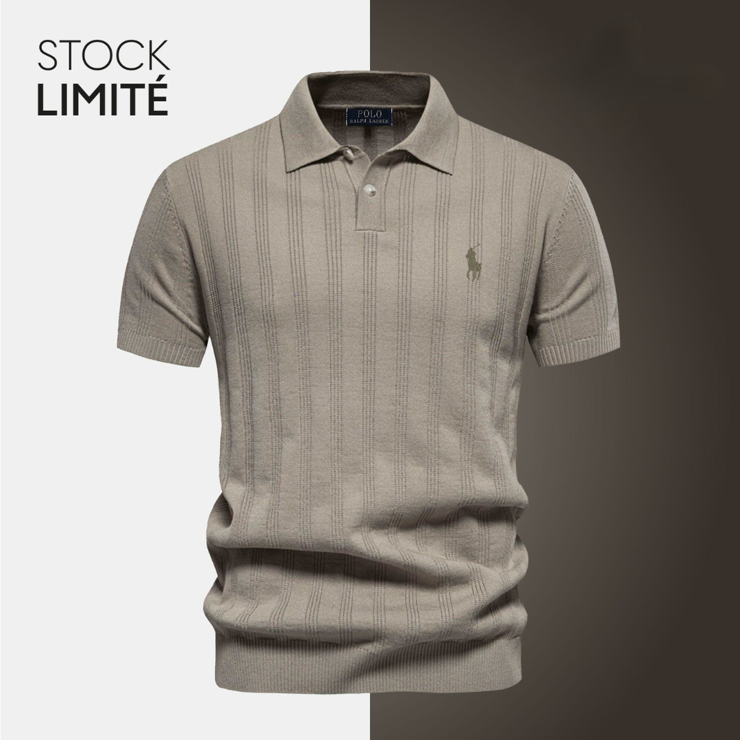 RL Exclusive Men's Textured Knit Polo Shirt
