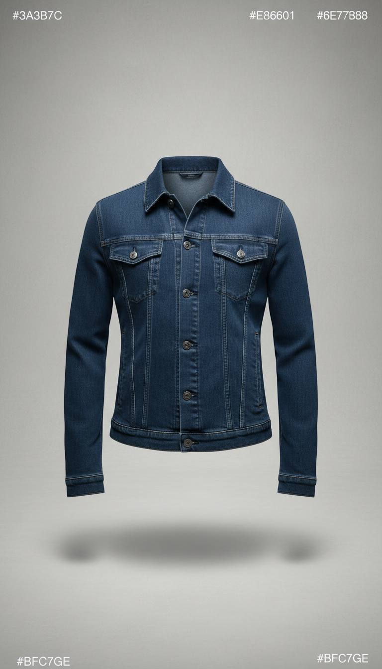 Steel blue slim-fit denim with tapered leg