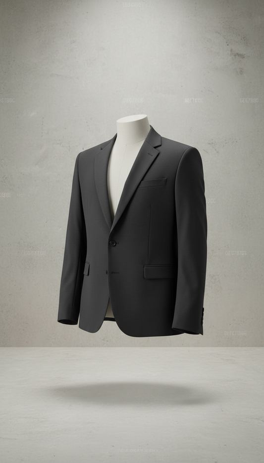 Charcoal tailored jacket in cotton blend